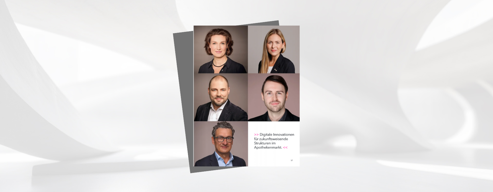 Das Bild zeigt einen Screenshot der ersten Seite des Artikels im 10xD Magazin. Zu sehen sind Portraitfotos der 5 Autor*innen.